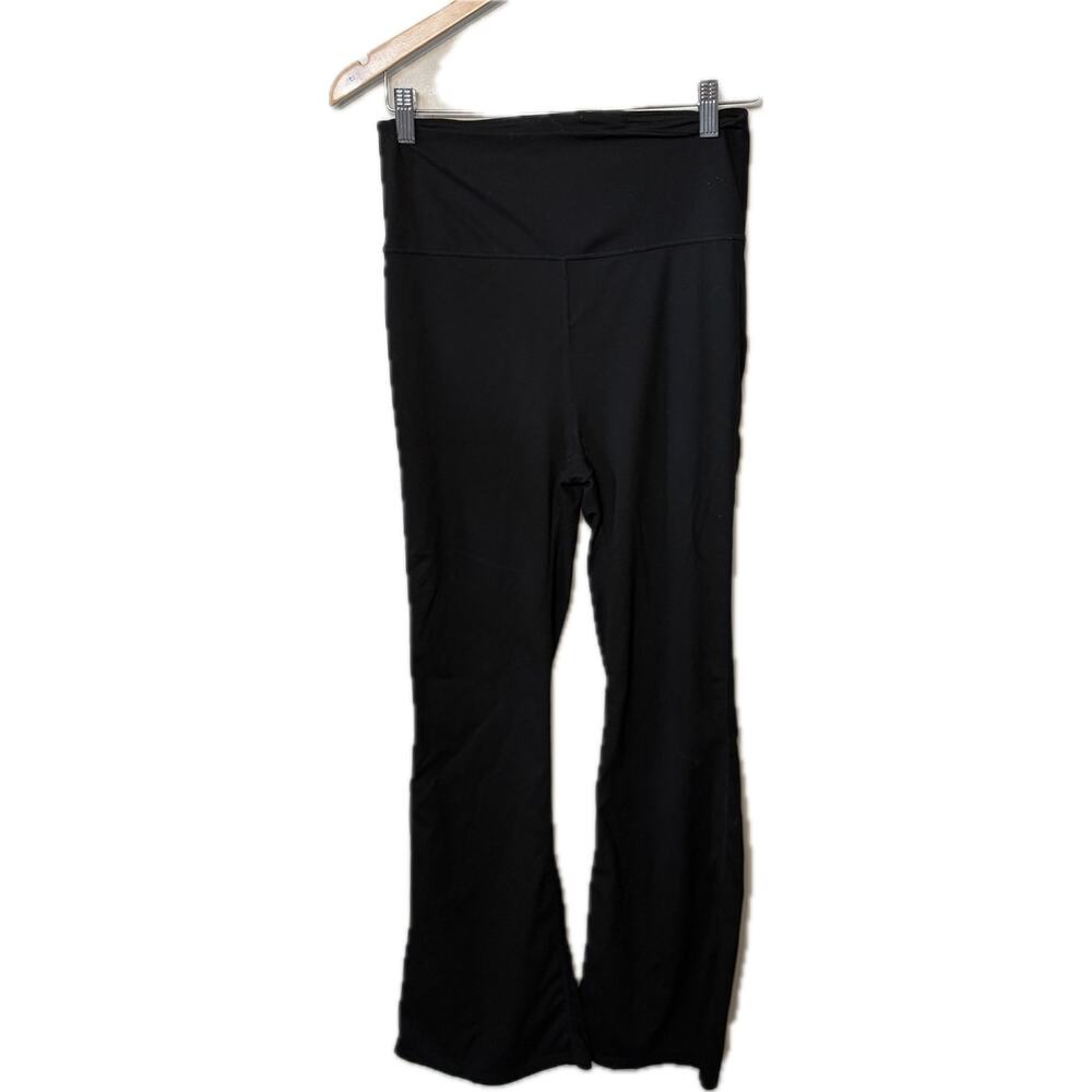 Lululemon Pants Black Knit Leggings Flare Workout Hi Waist Stretch Athletic 10